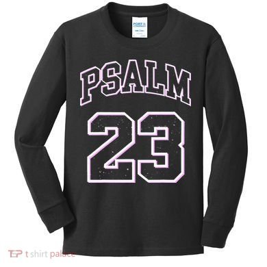 Psalm 23 Retro Sneakerhead Christian Bible Jesus Kids Long Sleeve Shirt