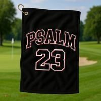 Psalm 23 Retro Sneakerhead Christian Bible Jesus Golf Towel thumb 1