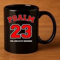 Psalm 23 The Lord Is My Shepherd Bible Verse Christian Jersey 11oz C Handle Ceramic Mug thumb 3