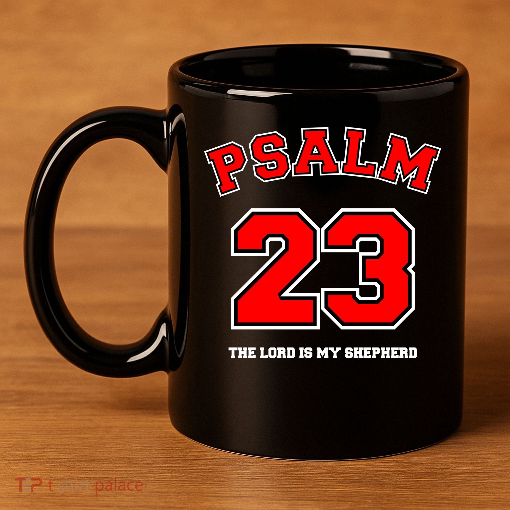 Psalm 23 The Lord Is My Shepherd Bible Verse Christian Jersey 11oz C Handle Ceramic Mug
