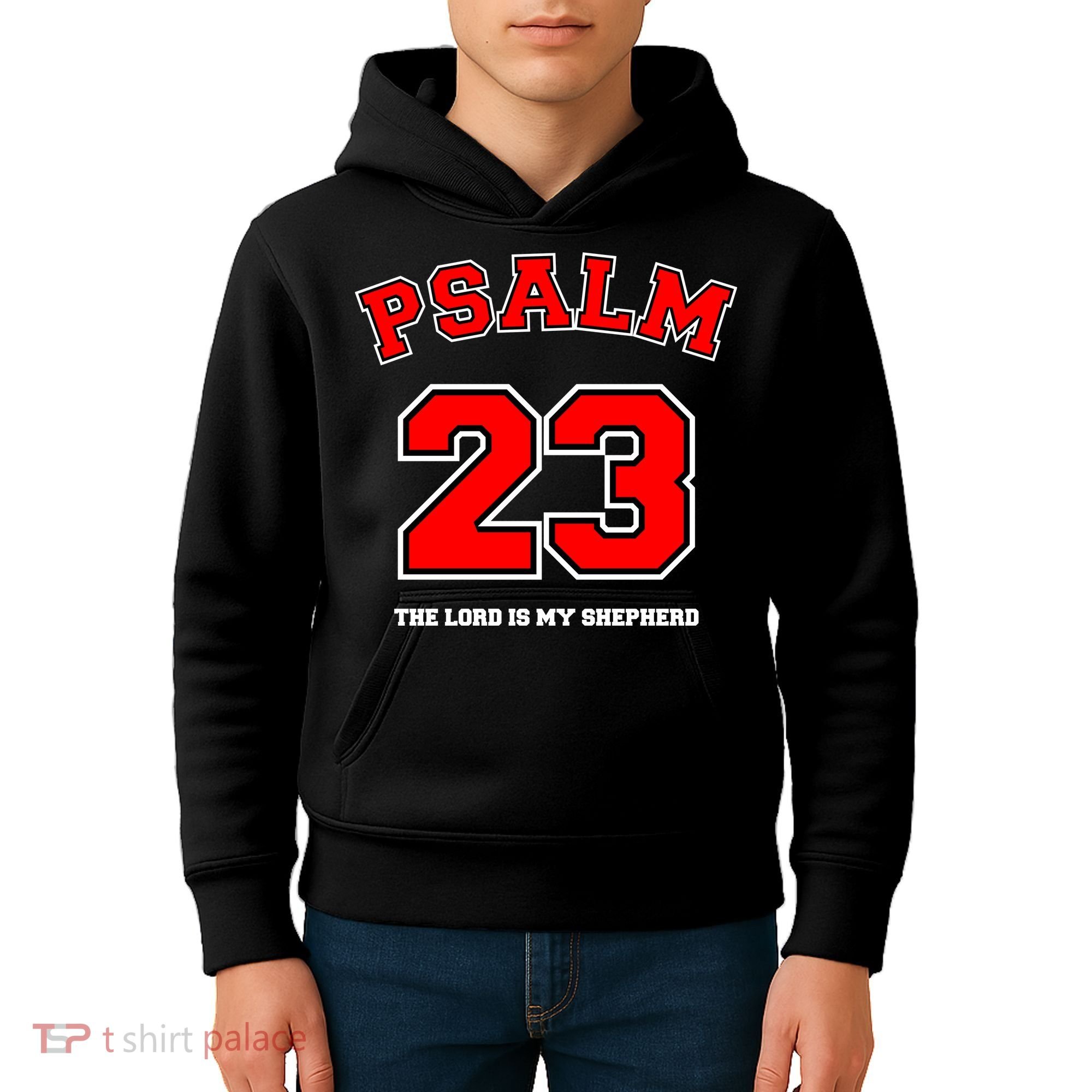 Psalm 23 The Lord Is My Shepherd Bible Verse Christian Jersey Kids Hoodie
