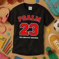 Psalm 23 The Lord Is My Shepherd Bible Verse Christian Jersey Kids T-Shirt thumb 3