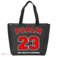 Psalm 23 The Lord Is My Shepherd Bible Verse Christian Jersey Tote Bag thumb 0