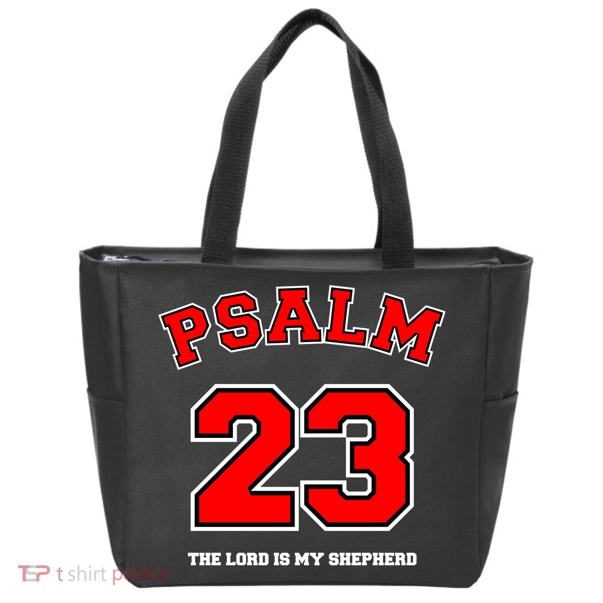 Psalm 23 The Lord Is My Shepherd Bible Verse Christian Jersey Tote Bag
