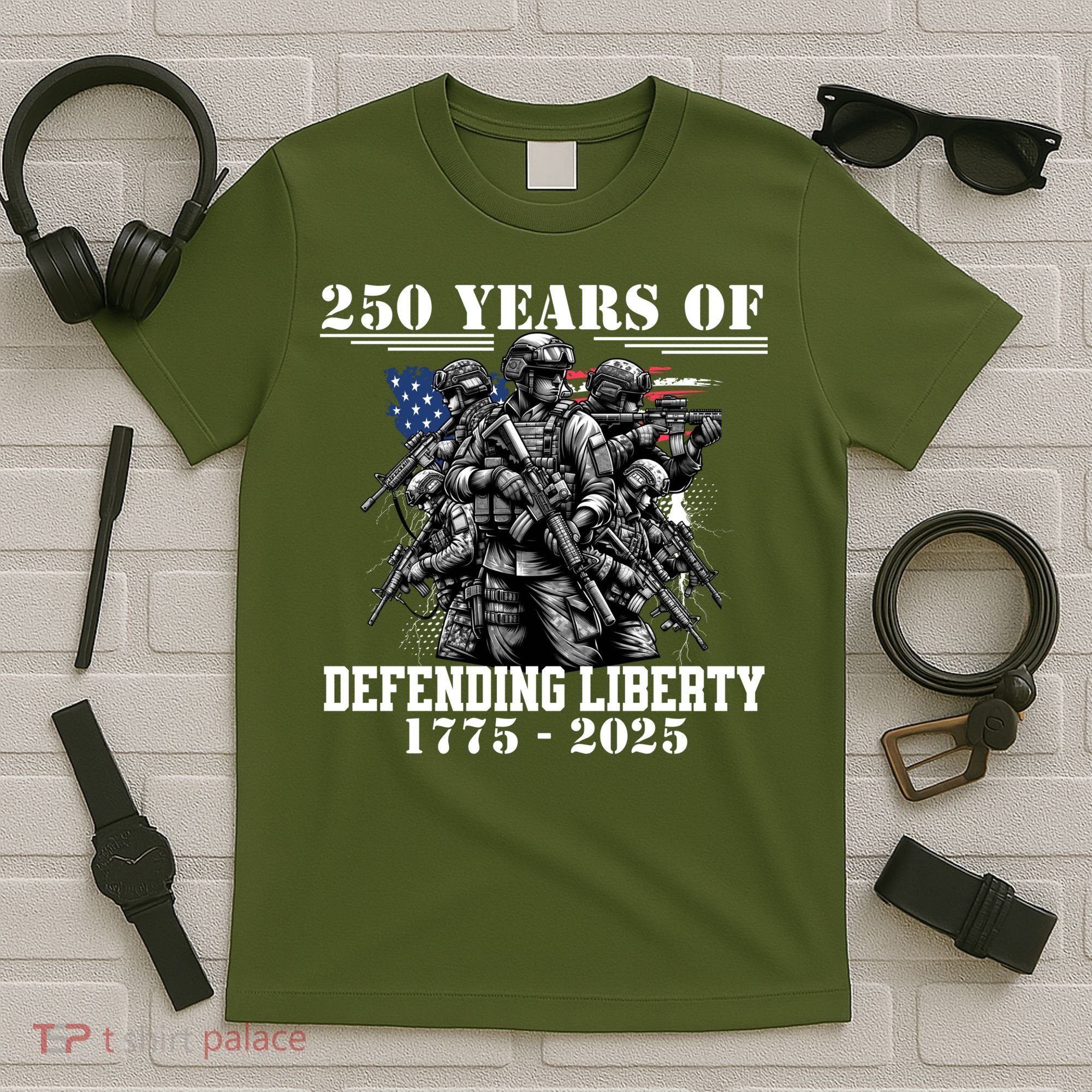 Patriotic 250 USA Army Us Military Parade 250th Anniversary T-Shirt
