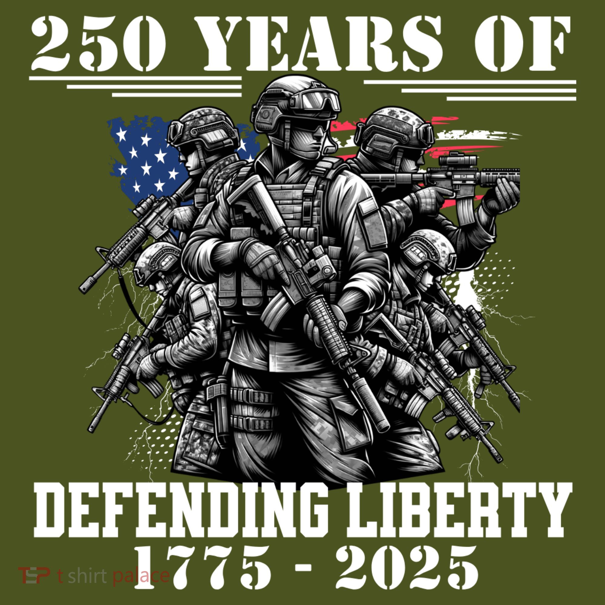 Patriotic 250 USA Army Us Military Parade 250th Anniversary T-Shirt