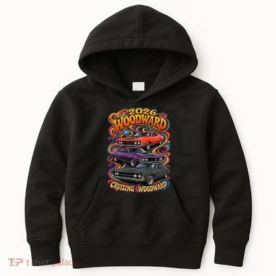Psychedelic 2026 Woodward Cruising 1970s Muscle Cars Kids Hoodie