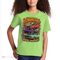 Psychedelic 2026 Woodward Cruising 1970s Muscle Cars Kids T-Shirt thumb 2