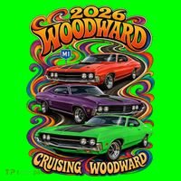 Psychedelic 2026 Woodward Cruising 1970s Muscle Cars Kids T-Shirt thumb 4