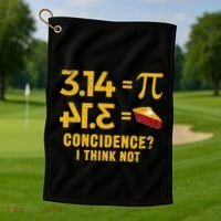 Pi 3 14 = Pie Coincidence I Think Not Math Pun Golf Towel thumb 1