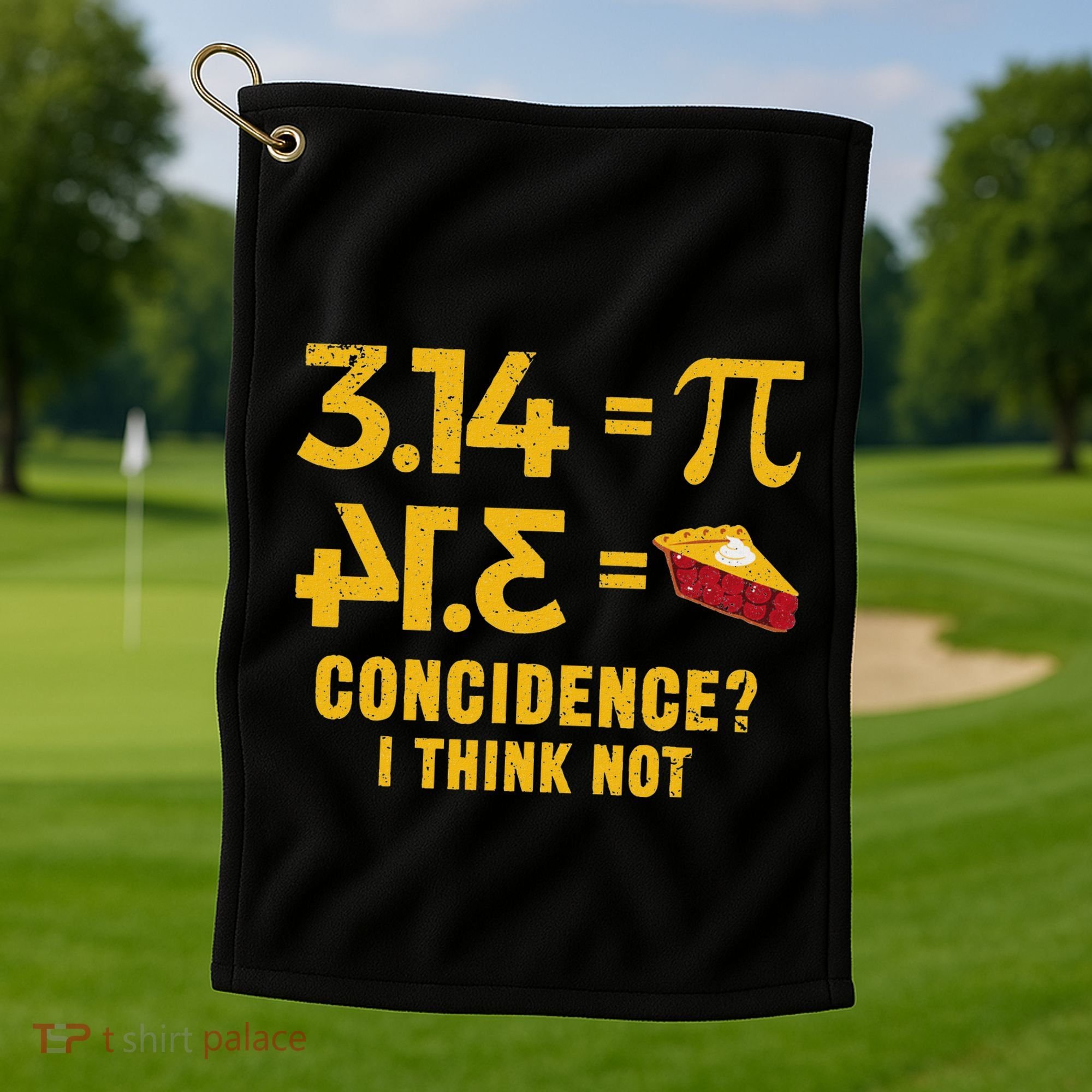 Pi 3 14 = Pie Coincidence I Think Not Math Pun Golf Towel