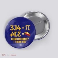Pi 3 14 = Pie Coincidence I Think Not Math Pun Button thumb 0