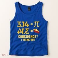 Pi 3 14 = Pie Coincidence I Think Not Math Pun Tank Top thumb 2