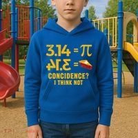 Pi 3 14 = Pie Coincidence I Think Not Math Pun Kids Hoodie thumb 2