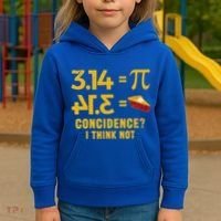 Pi 3 14 = Pie Coincidence I Think Not Math Pun Kids Hoodie thumb 3