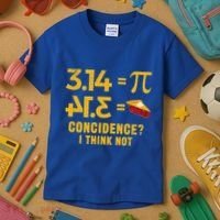 Pi 3 14 = Pie Coincidence I Think Not Math Pun Kids T-Shirt thumb 3