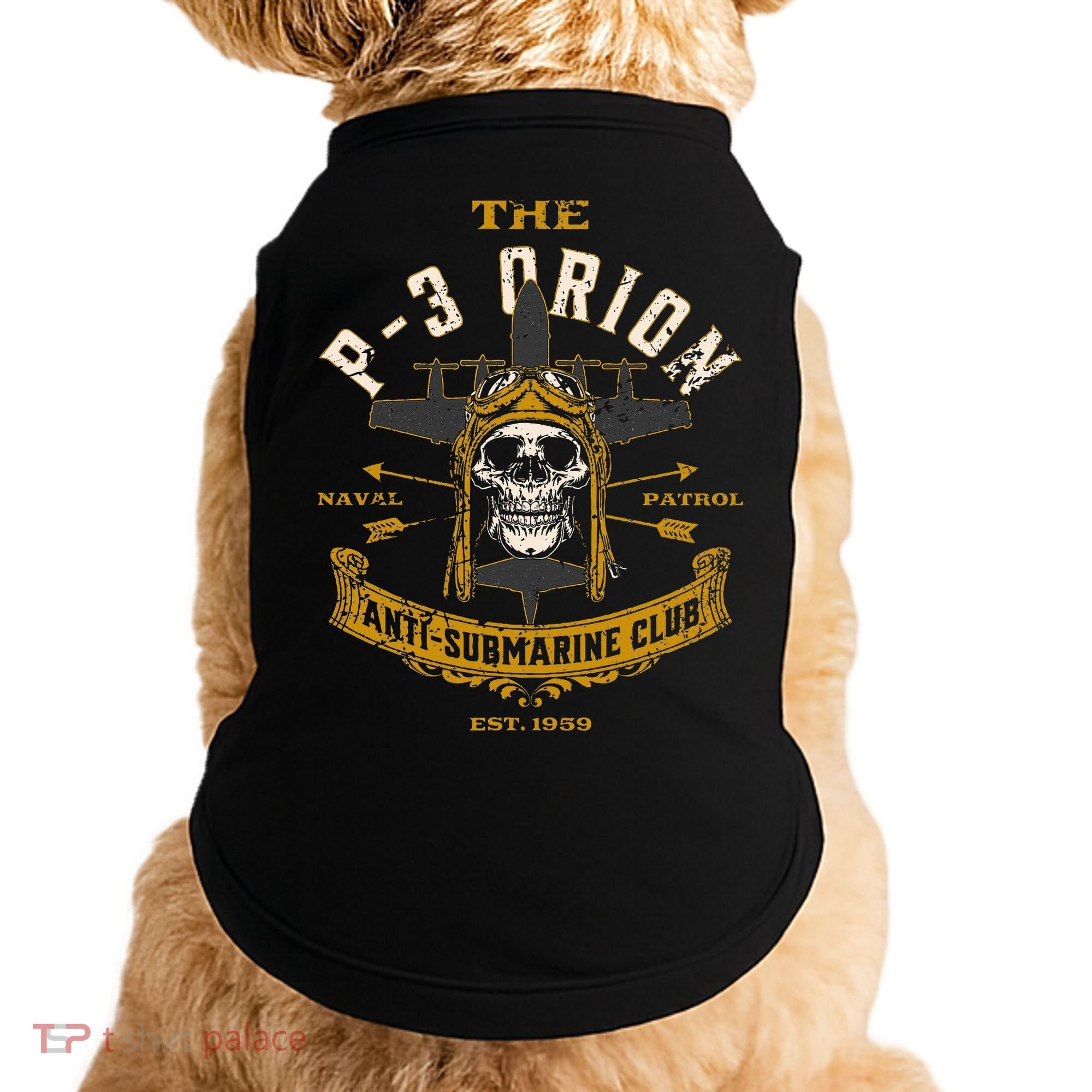 P 3 Orion Anti Submarine Aircraft Skull Distressed Doggie Tank