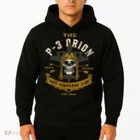 P 3 Orion Anti Submarine Aircraft Skull Distressed Hoodie thumb 2