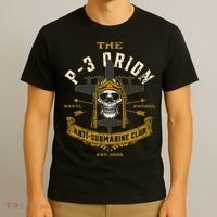 P 3 Orion Anti Submarine Aircraft Skull Distressed T-Shirt thumb 3