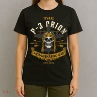 P 3 Orion Anti Submarine Aircraft Skull Distressed T-Shirt thumb 4