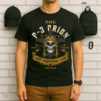P 3 Orion Anti Submarine Aircraft Skull Distressed T-Shirt thumb 6