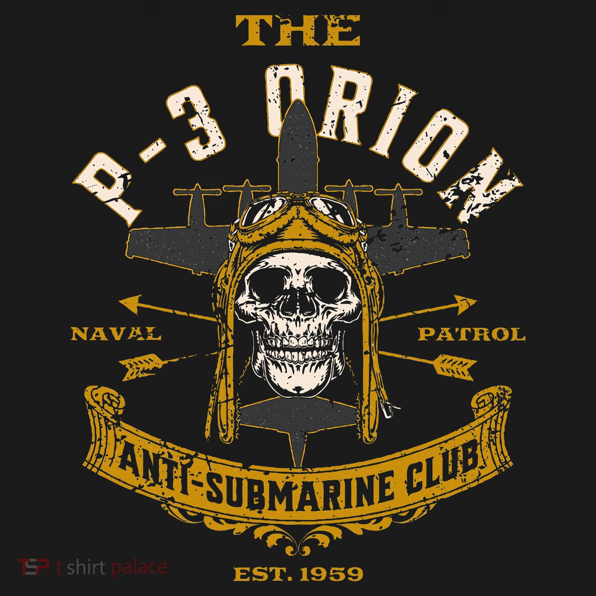 P 3 Orion Anti Submarine Aircraft Skull Distressed Women's Tank Top