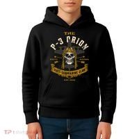 P 3 Orion Anti Submarine Aircraft Skull Distressed Kids Hoodie thumb 4