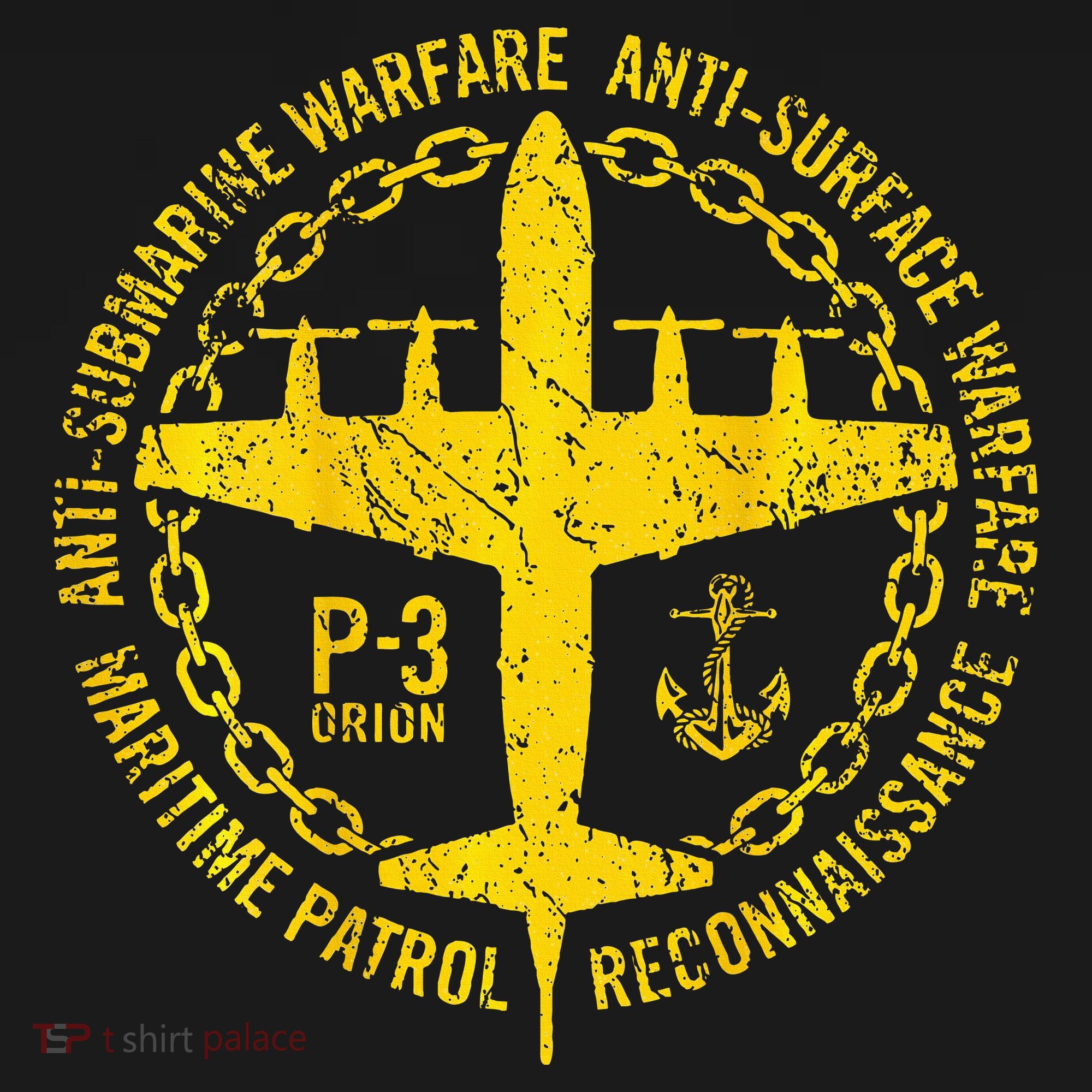 P 3 Orion Antisubmarine Warfare Patrol Military Aircraft T-Shirt