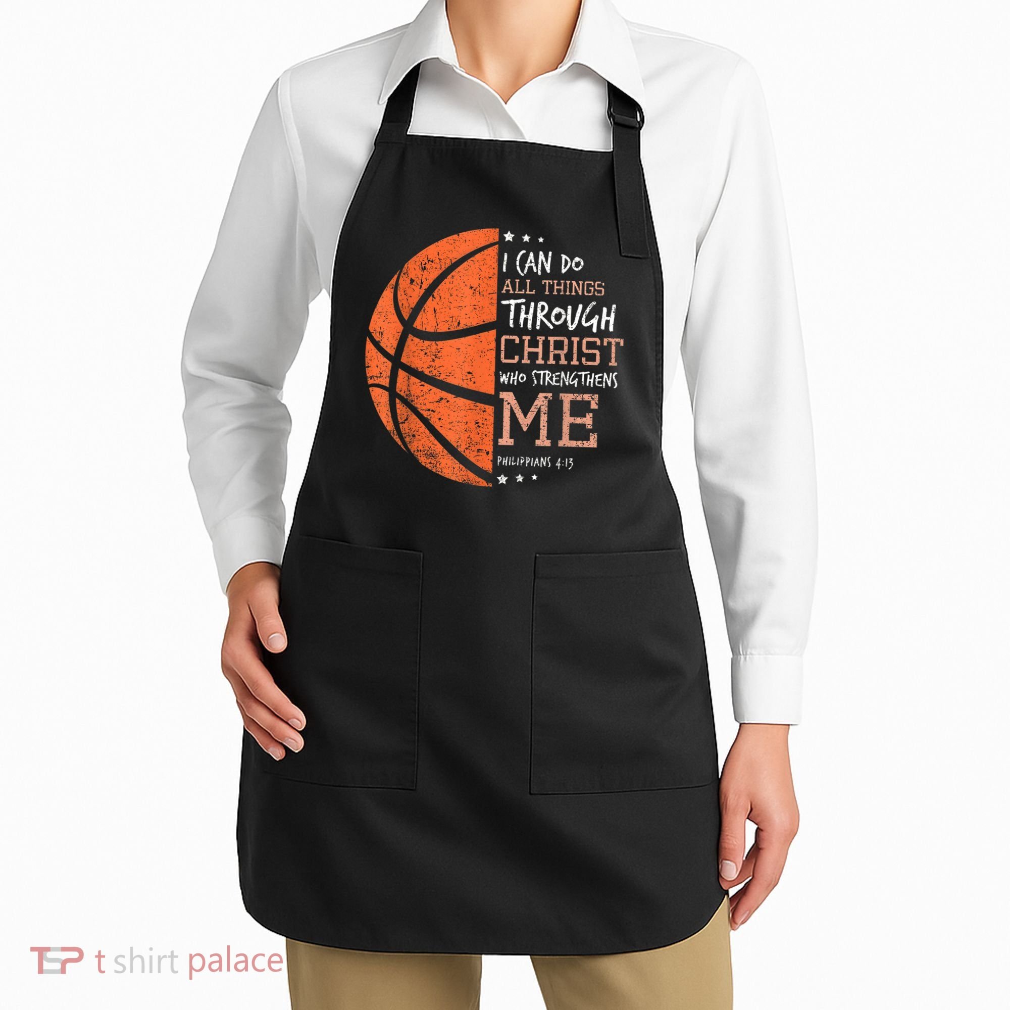 Philippians 4 13 I Can Do All Things Christian Basketball Apron
