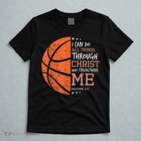 Philippians 4 13 I Can Do All Things Christian Basketball T-Shirt thumb 5