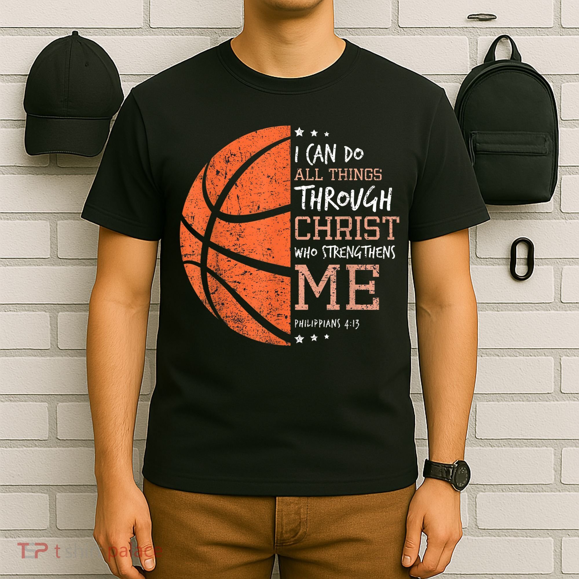 Philippians 4 13 I Can Do All Things Christian Basketball T-Shirt