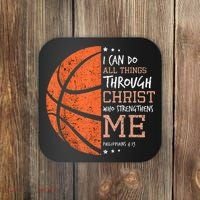 Philippians 4 13 I Can Do All Things Christian Basketball Coaster thumb 0