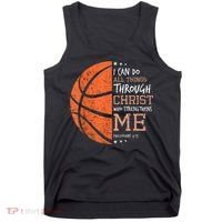 Philippians 4 13 I Can Do All Things Christian Basketball Tank Top thumb 0