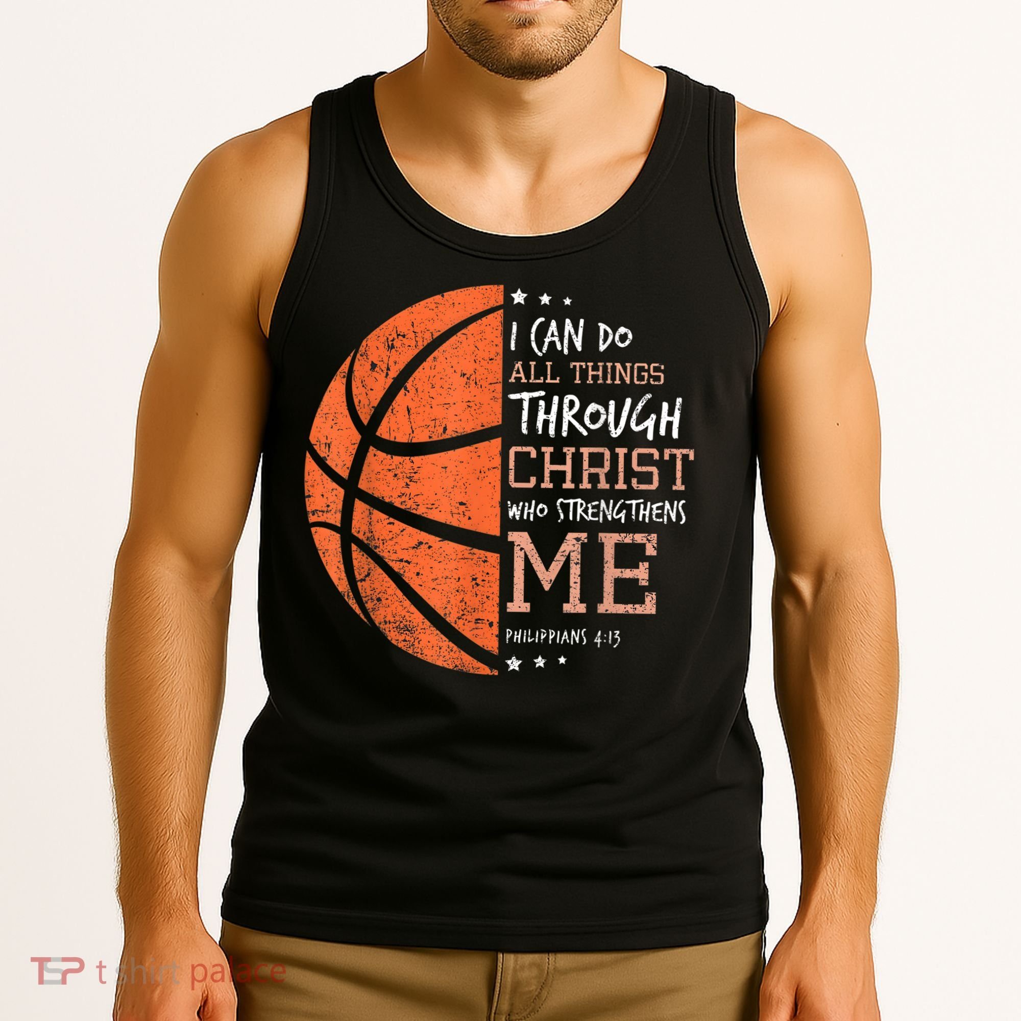 Philippians 4 13 I Can Do All Things Christian Basketball Tank Top