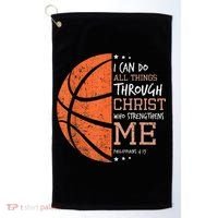 Philippians 4 13 I Can Do All Things Christian Basketball Golf Towel thumb 0