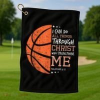 Philippians 4 13 I Can Do All Things Christian Basketball Golf Towel thumb 1