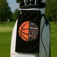 Philippians 4 13 I Can Do All Things Christian Basketball Golf Towel thumb 2