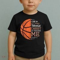 Philippians 4 13 I Can Do All Things Christian Basketball Toddler T-Shirt thumb 2