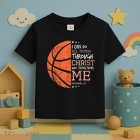 Philippians 4 13 I Can Do All Things Christian Basketball Toddler T-Shirt thumb 3