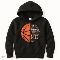Philippians 4 13 I Can Do All Things Christian Basketball Kids Hoodie thumb 0