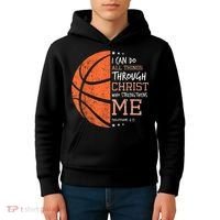 Philippians 4 13 I Can Do All Things Christian Basketball Kids Hoodie thumb 4