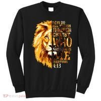 Philippians 4 13 I Can Do All Things Through Christ Who Strengthens Me Lion Sweatshirt thumb 0