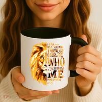 Philippians 4 13 I Can Do All Things Through Christ Who Strengthens Me Lion Coffee Mug thumb 3