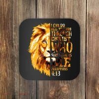 Philippians 4 13 I Can Do All Things Through Christ Who Strengthens Me Lion Coaster thumb 0