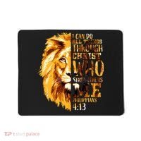Philippians 4 13 I Can Do All Things Through Christ Who Strengthens Me Lion Mousepad thumb 0