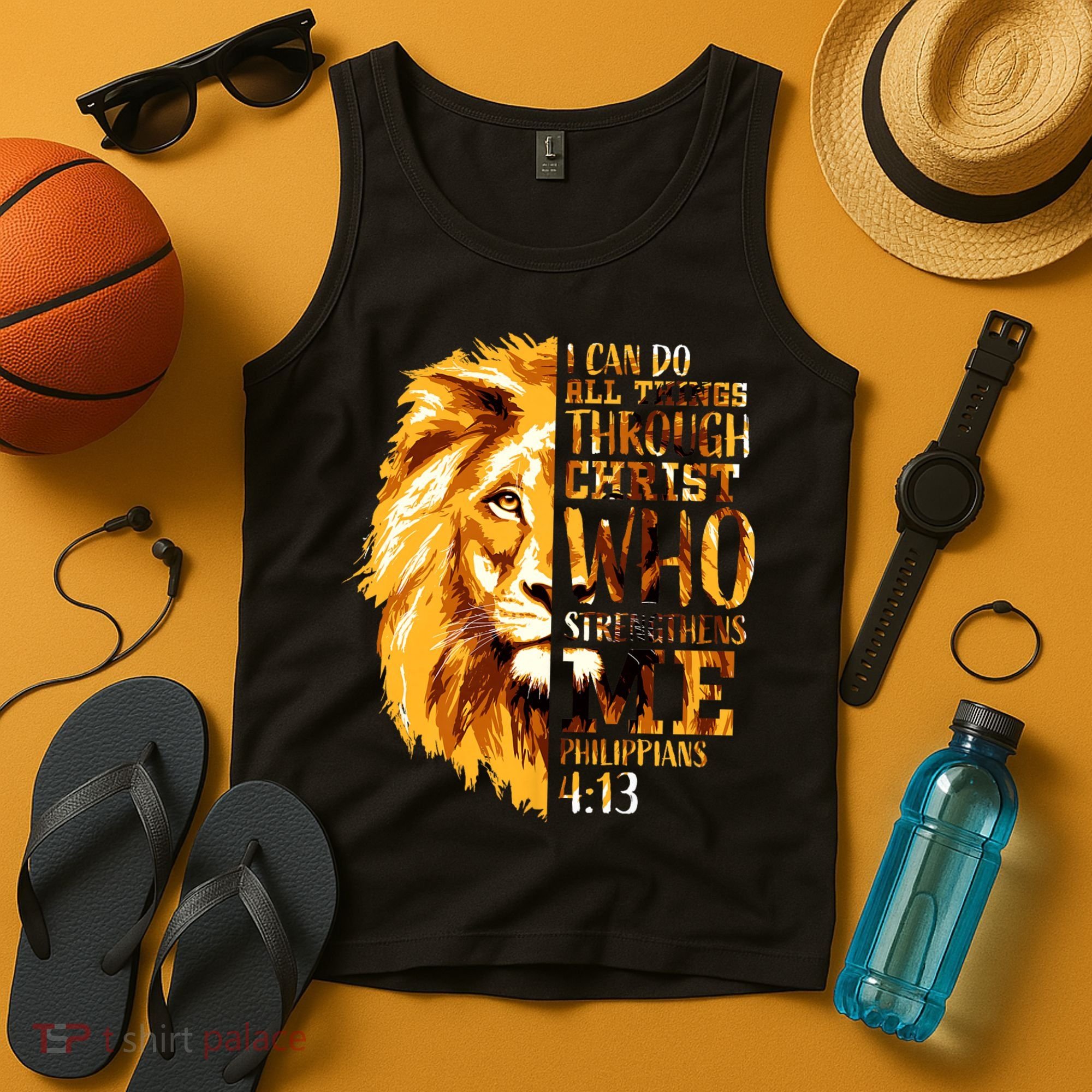 Philippians 4 13 I Can Do All Things Through Christ Who Strengthens Me Lion Tank Top
