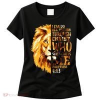 Philippians 4 13 I Can Do All Things Through Christ Who Strengthens Me Lion Women's T-Shirt thumb 0