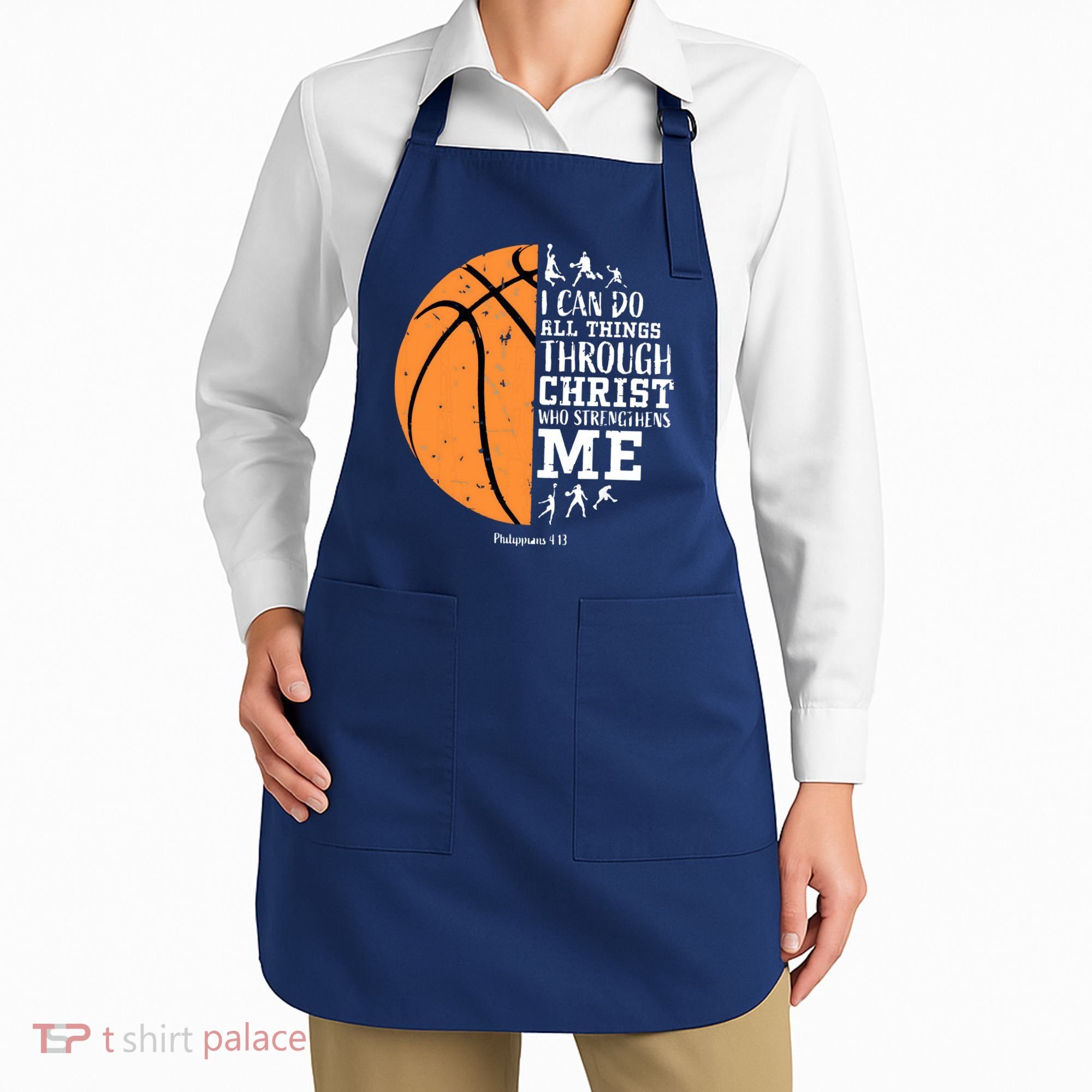 Philippians 4 13 I Can Do All Things Christian Basketball Apron