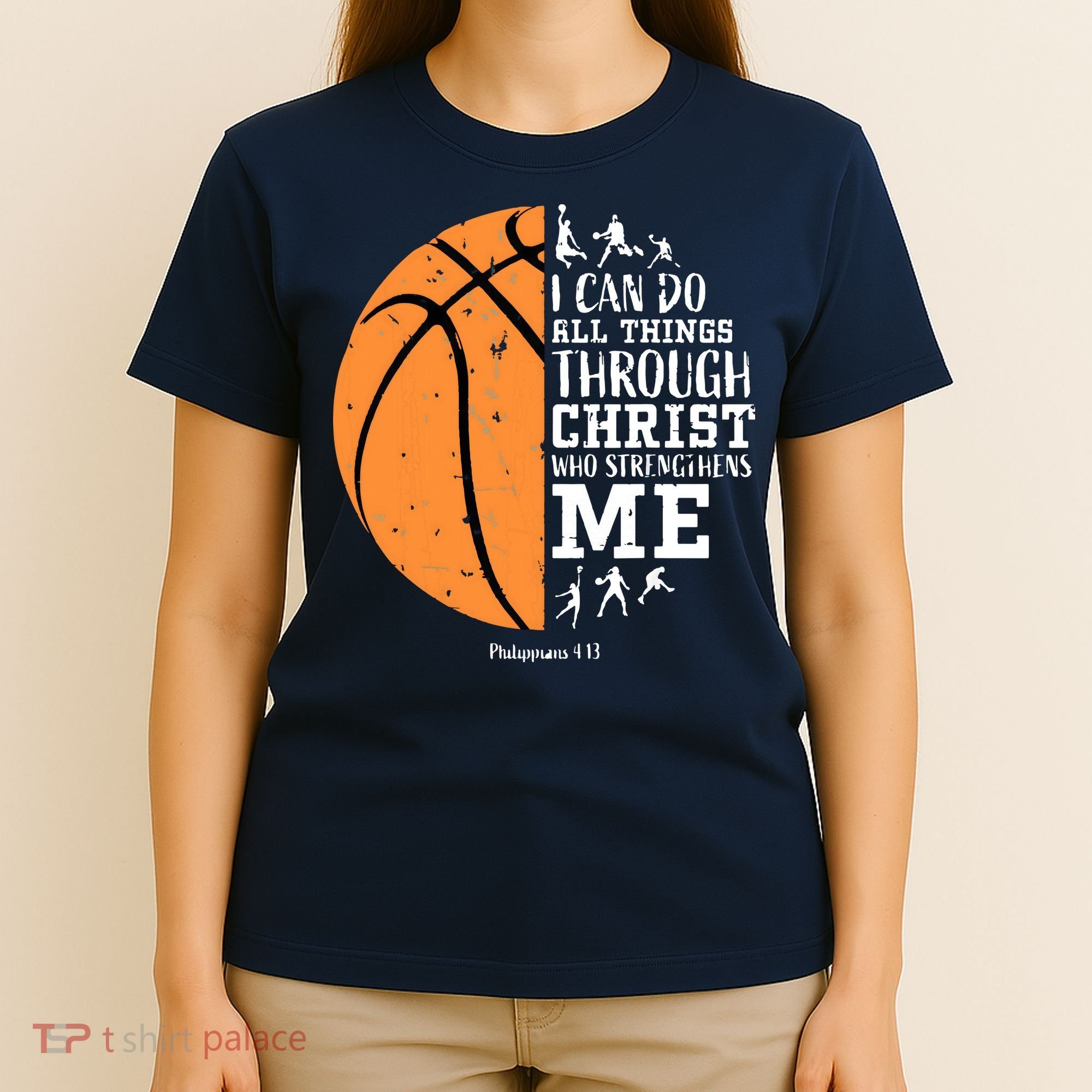 Philippians 4 13 I Can Do All Things Christian Basketball T-Shirt