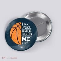 Philippians 4 13 I Can Do All Things Christian Basketball Button thumb 0